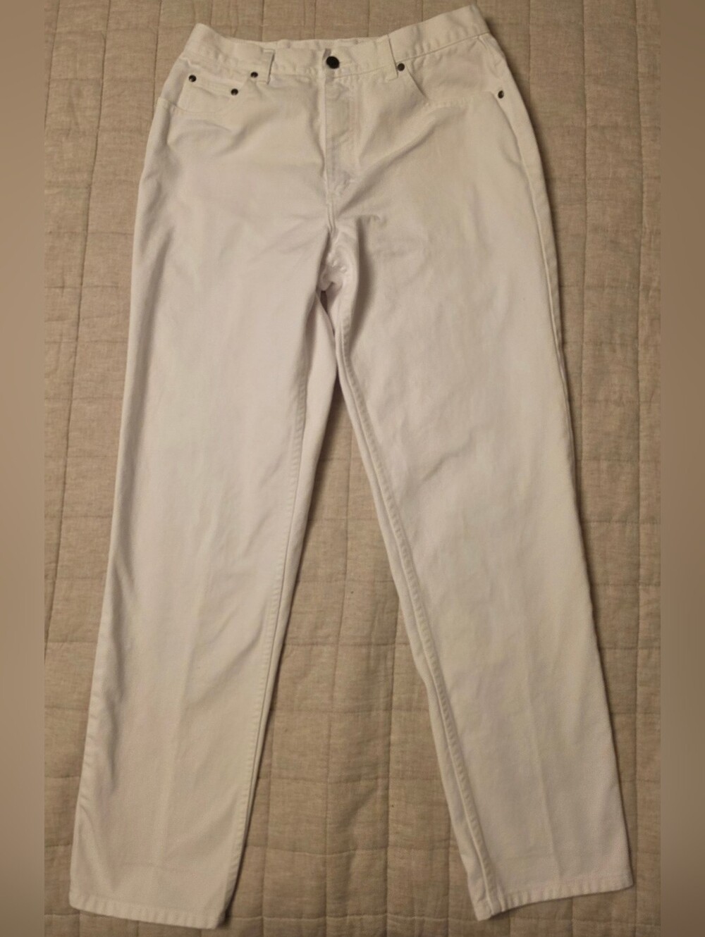 Vintage Eddie Bauer White Denim Jeans Size 12 High Rise 90s